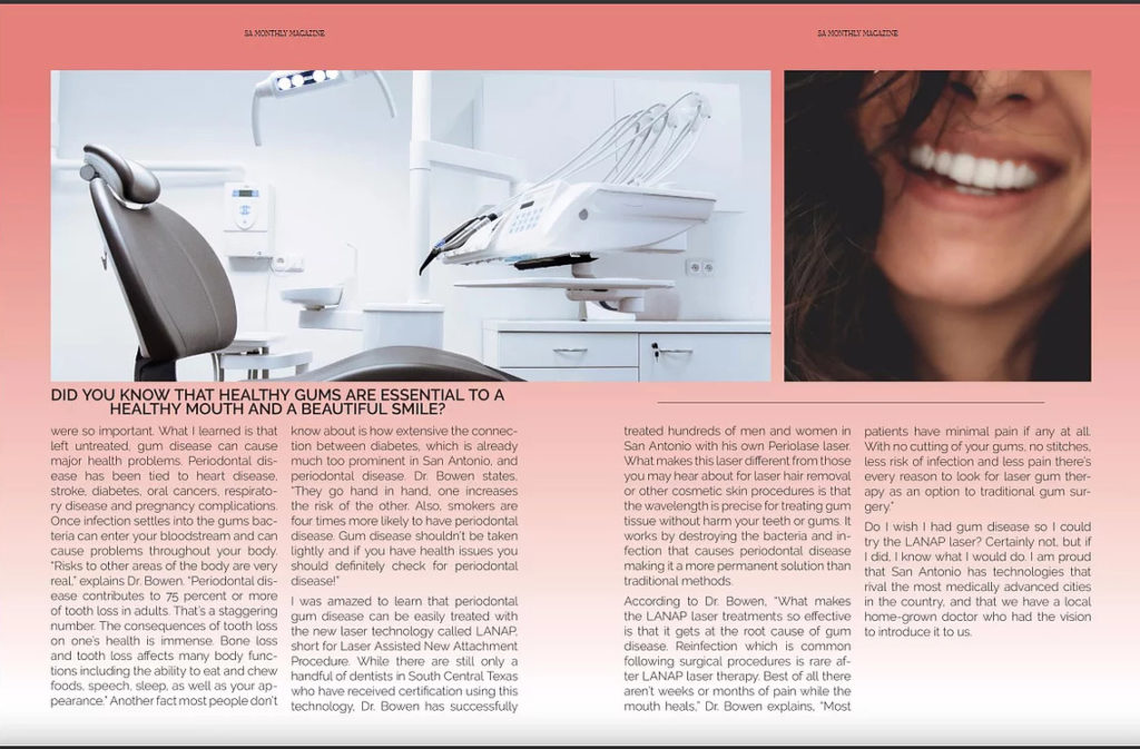 Dr Bowen Featured In Sa Monthly Magazine San Antonio Dentist Dr